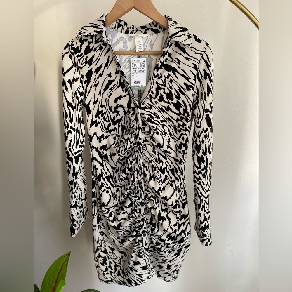 Black and white printed dress from H&M